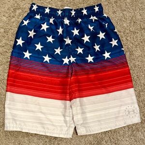 Under Armour Blue and Red Star Swim Shorts